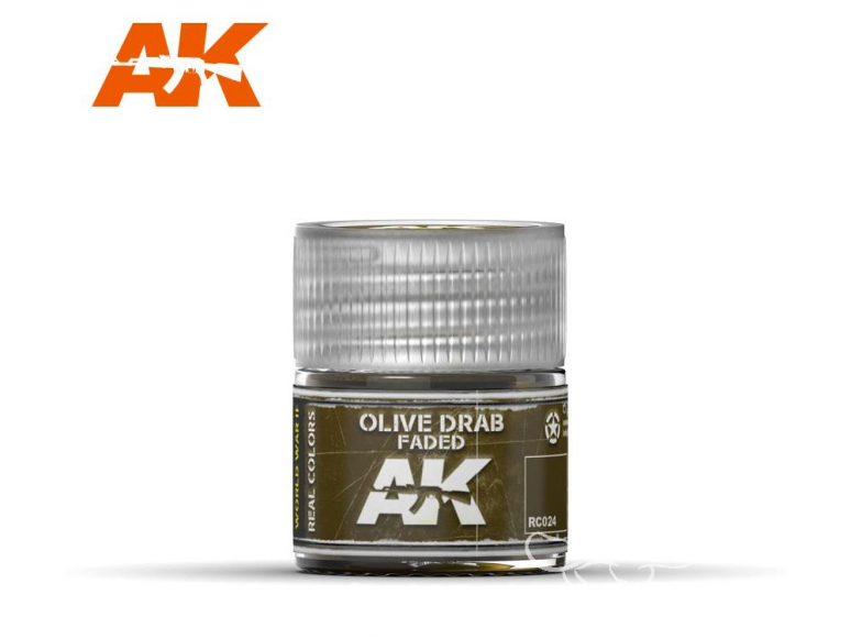 Ak interactive Real Colors RC024 Vert olive délavé - Olive drab faded 10ml
