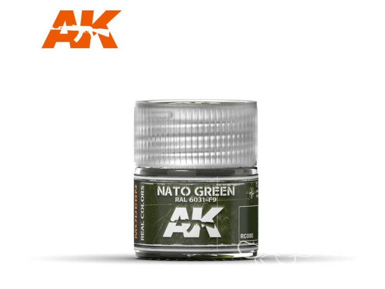 Ak interactive Real Colors RC080 Vert OTAN RAL6031 F9 - NATO Green 10ml