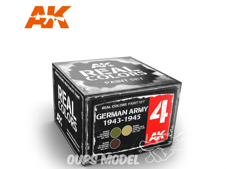 Ak interactive Real Colors Set RCS004 Couleurs Armée Allemande 1943 - 1945 WWII 3 x 10ml