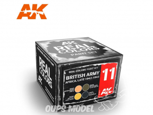 Ak interactive Real Colors Set RCS011 Couleurs Armée Britannique en Afrique - Fin 1942 - 1943 WWII 4 x 10ml