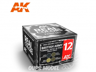 Ak interactive Real Colors Set RCS012 Couleurs Armée Britannique en Tunisie - Sicile - Italie 1942 - 1943 WWII 4 x 10ml