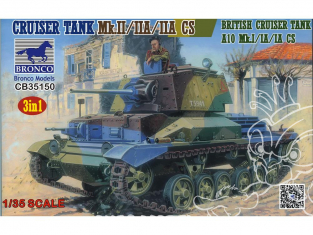 Bronco maquette militaire CB35150 CRUISER TANK Mk.II/IIA CS CHAR BRITANNIQUE A10 Mk. I/IA (3 en 1) 1941 1/35