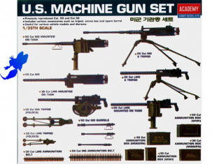 Academy maquette militaire 1384 U.S. Machine Gun set 1/35