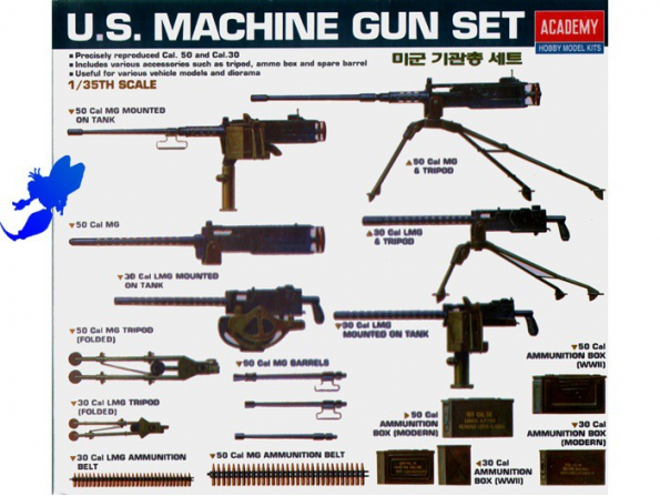 Academy maquette militaire 1384 U.S. Machine Gun set 1/35