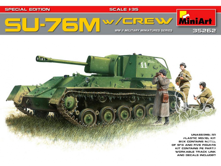 Mini art maquette militaire 35262 SU-76M avec equipage 1/35