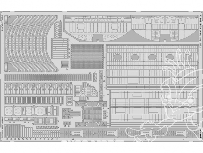 Eduard photodecoupe avion 72663 Baie de bombe B-2A Modelcollect 1/72