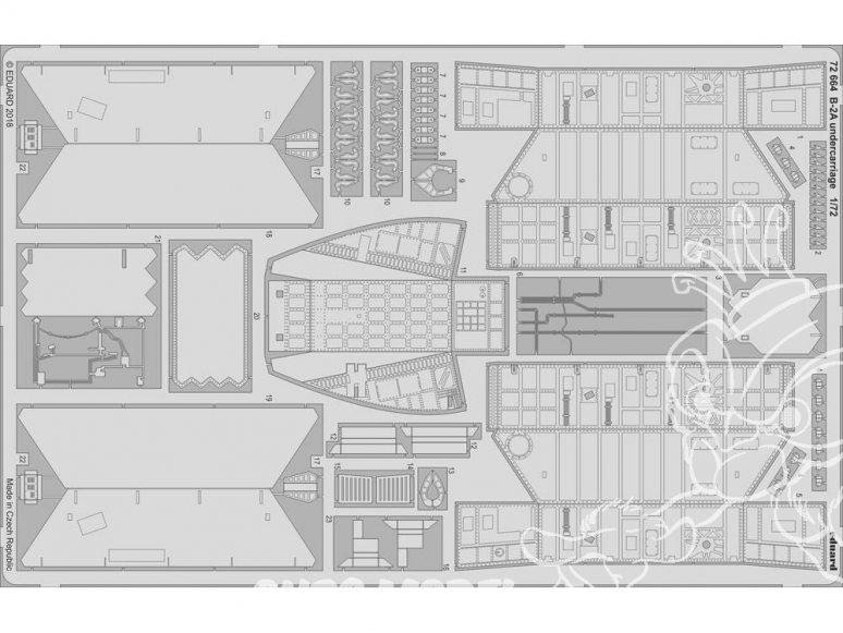 Eduard photodecoupe avion 72664 Undercarriage B-2A Modelcollect 1/72