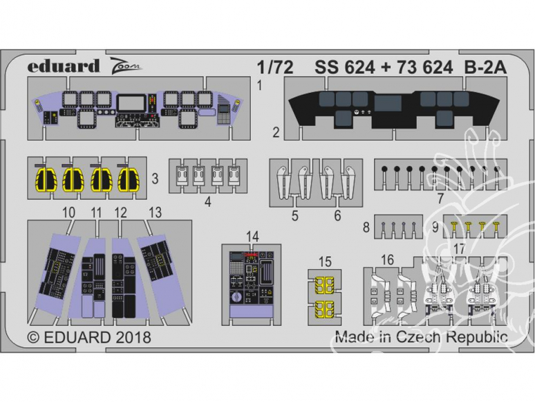Eduard photodecoupe avion SS624 Zoom intérieur B-2A Modelcollect 1/72