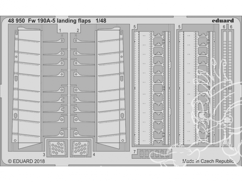 EDUARD photodecoupe avion 48950 Volets d'atterrissage Focke Wulf Fw 190A-5 Eduard 1/48