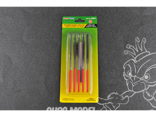 Trumpeter outillage 09964 ASSORTIMENT DE 5 LIMES (DENTS MOYENNES) 3x140mm + BROSSE EN LAITON