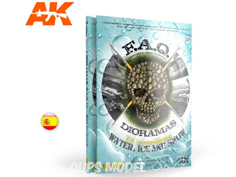 Ak Interactive livre AK8051 FAQ Dioramas 1.2 Eau - Glace et Neige en Espagnol par Ruben Gonzalez