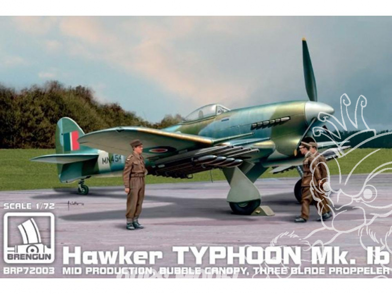 Brengun maquette avion BRP72003 Typhoon Mk.Ib Milieu de production helice 3 pales 1/72