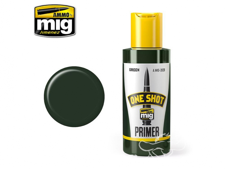 MIG One Shot Primer 2028 Appret acrylique Vert 60ml