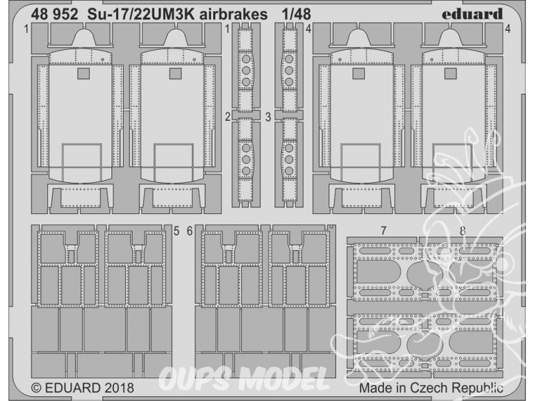EDUARD photodecoupe avion 48952 Aérofreins Sukhoi Su-17/22 UM3K Kitty Hawk 1/48