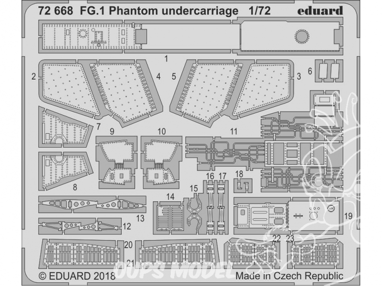 Eduard photodecoupe avion 72668 FG.1 Phantom Undercarriage Airfix 1/72