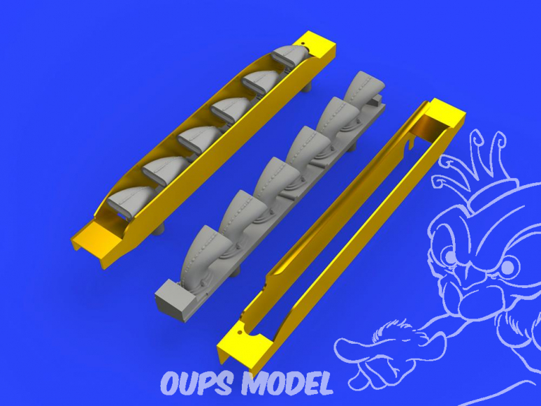 Eduard kit d'amelioration avion brassin 648402 Pipes d'échappement pour Messerschmitt Bf109G-6 Tamiya 1/48