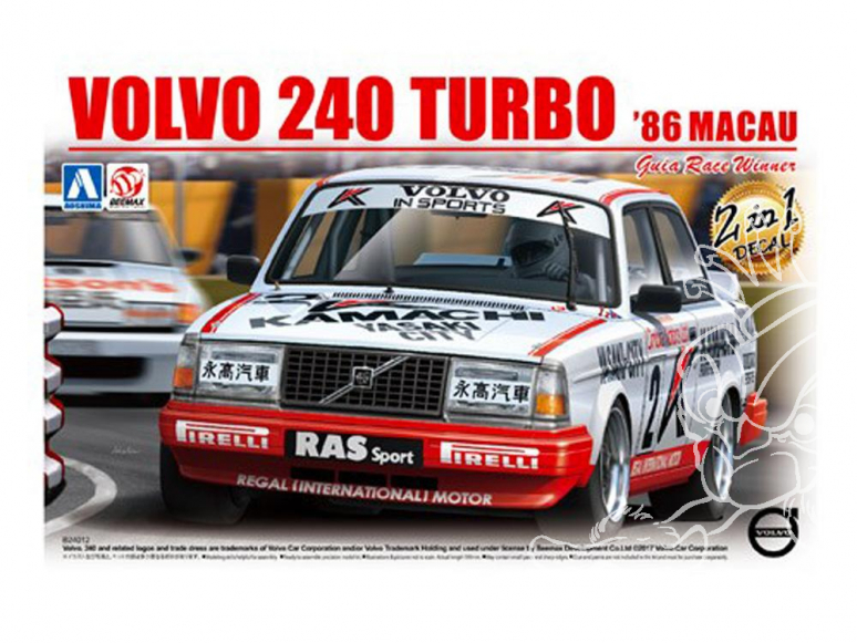 Beemax maquette de Piste No16 Volvo 240 Turbo gagnant Macau Guia 1986 1/24