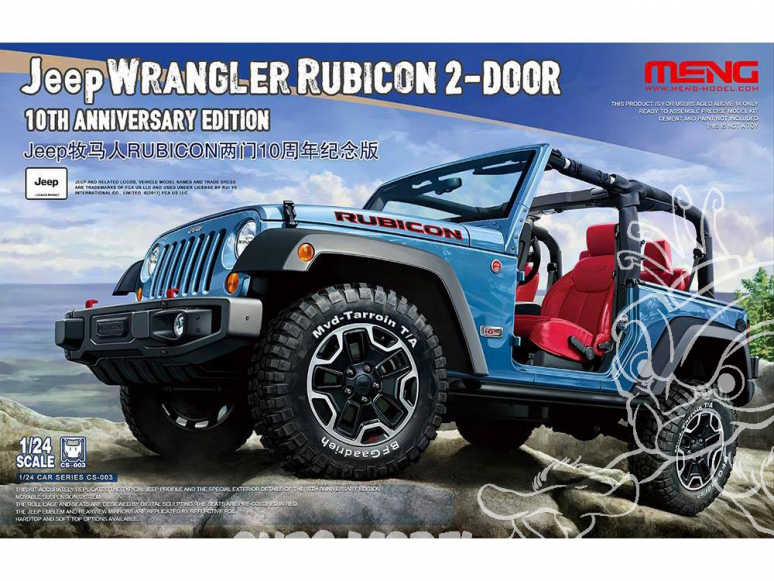 Meng maquette voiture CS-003 Jeep Wrangler Rubicon 2 portes 10th anniversaire 1/24