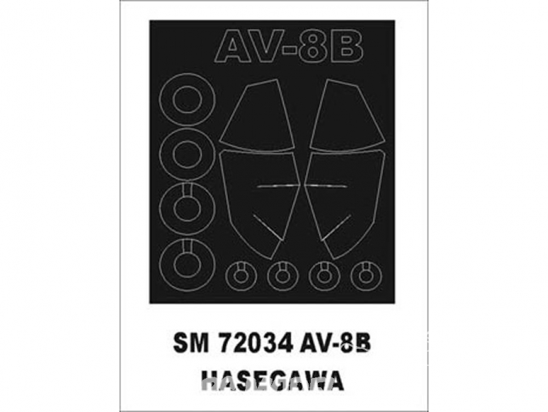 Montex Mini Mask SM72034 AV-8B Harrier Hasegawa 1/72