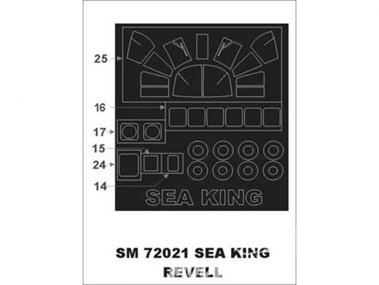 Montex Mini Mask SM72021 Sea King Revell 1/72