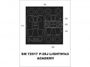 Montex Mini Mask SM72017 P-38 J Lightning Academy 1/72