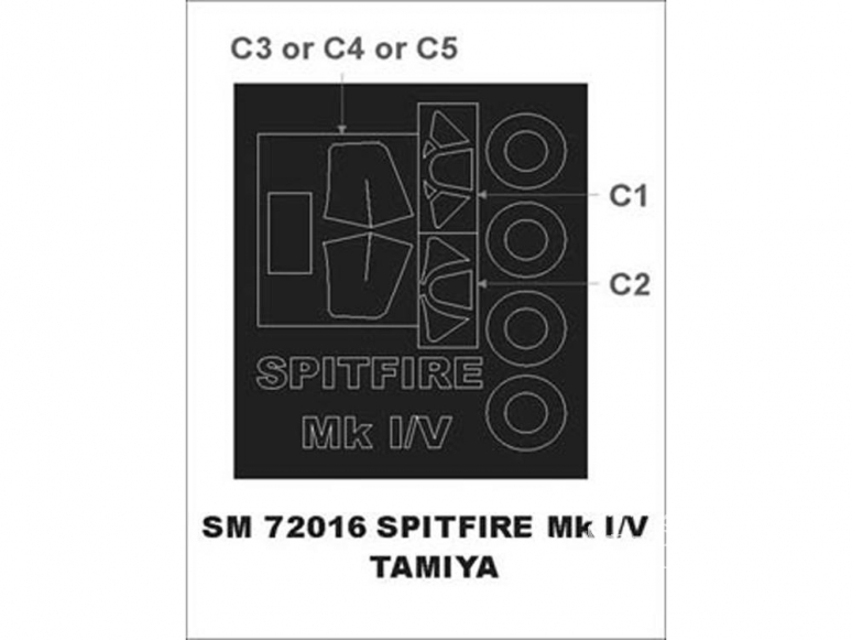 Montex Mini Mask SM72016 Spitfire Mk.I/V Tamiya 1/72