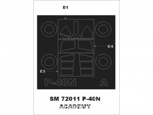 Montex Mini Mask SM72011 P-40N Warhawk Academy 1/72