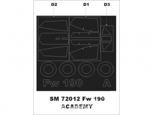 Montex Mini Mask SM72012 Focke Wulf Fw 190 Academy 1/72