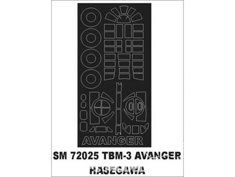Montex Mini Mask SM72025 TBM-3 Avenger Hasegawa 1/72