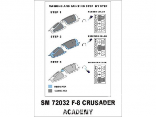 Montex Mini Mask SM72032 F-8 Crusader Academy 1/72