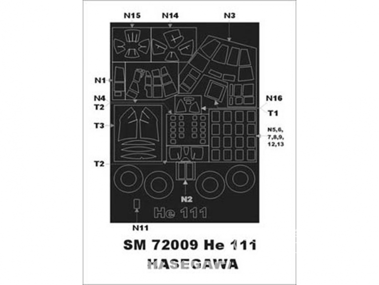 Montex Mini Mask SM72009 Heinkel He 111 Hasegawa 1/72