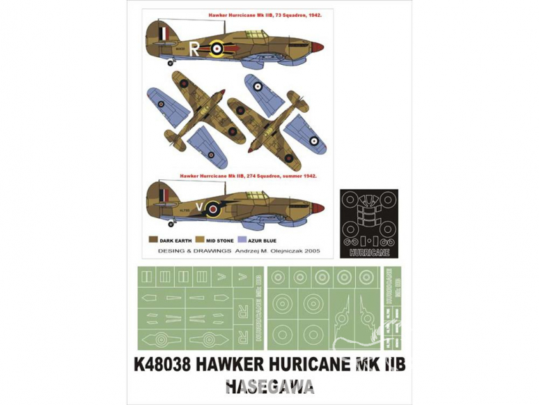 Montex Super Mask K48038 Hawker Hurricane Mk IIB Hasegawa 1/48