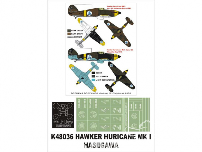Montex Super Mask K48036 Hawker Hurricane Mk I Hasegawa 1/48