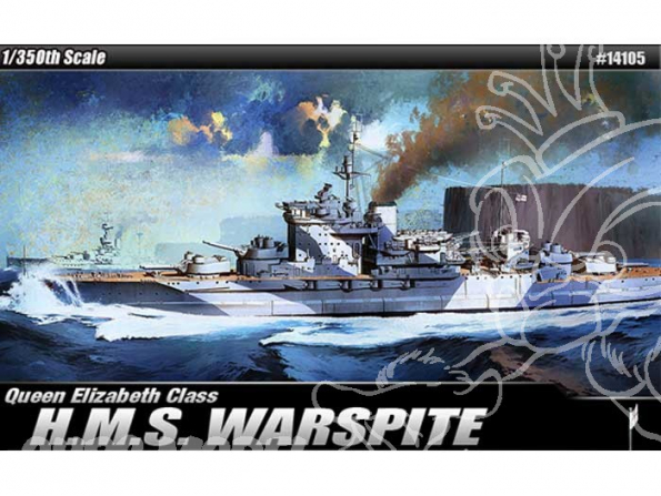 ACADEMY maquettes bateau 14105 H.M.S. WARSPITE QUEEN ELIZABET 1/350