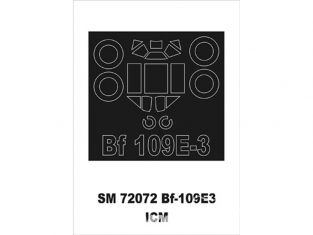 Montex Mini Mask SM72072 Messerschmitt Bf 109E-3 Icm 1/72