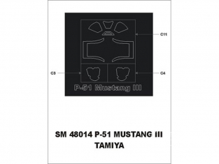 Montex Mini Mask SM48014 P-51 Mustang III Tamiya 1/48
