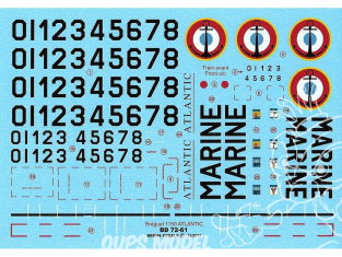 Decalques Berna decals BD72-61 BREGUET Br.1150 ATLANTIC 1/72