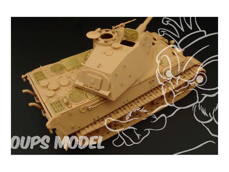 Hauler kit d'amelioration HLX48169 Pz.Kpfw.VI, ausf.B King Tiger tourelle Porsche pour kit Tamiya 1/48