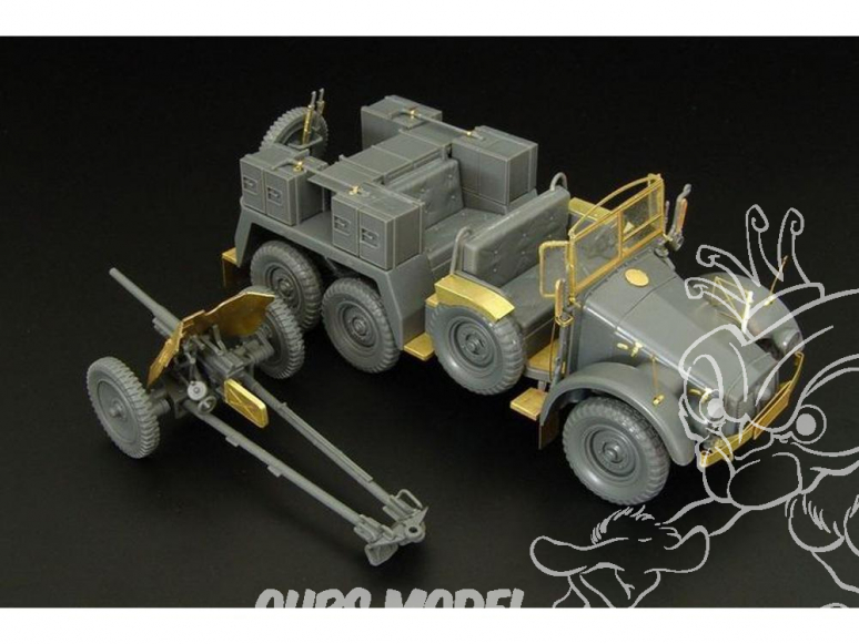 Hauler kit d’amélioration HLX48361 Kfz.69 Krupp avec 3.7cm Pak pour kit Tamiya 1/48