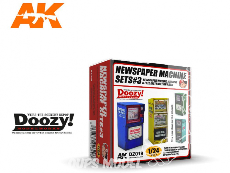 Ak Interactive Doozy DZ019 Set 3 Machines à Journaux 1/24