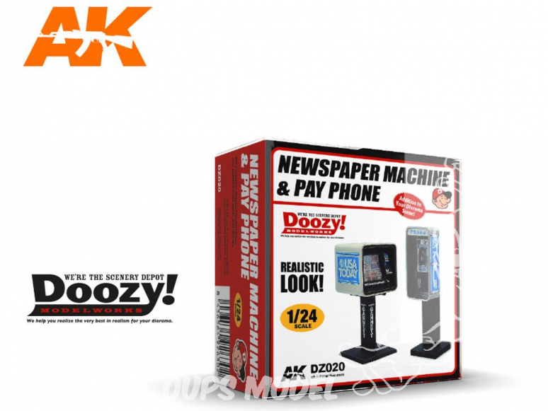 Ak Interactive Doozy DZ020 Set Machine à Journaux et cabine téléphonique 1/24