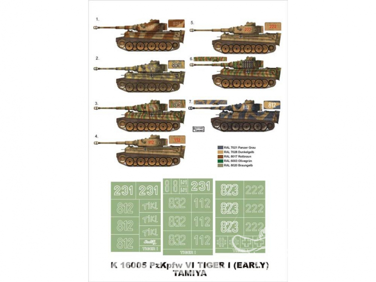 Montex Super Mask K16005 Pz.Kpfw VI Tigre I Début de production Tamiya 1/16