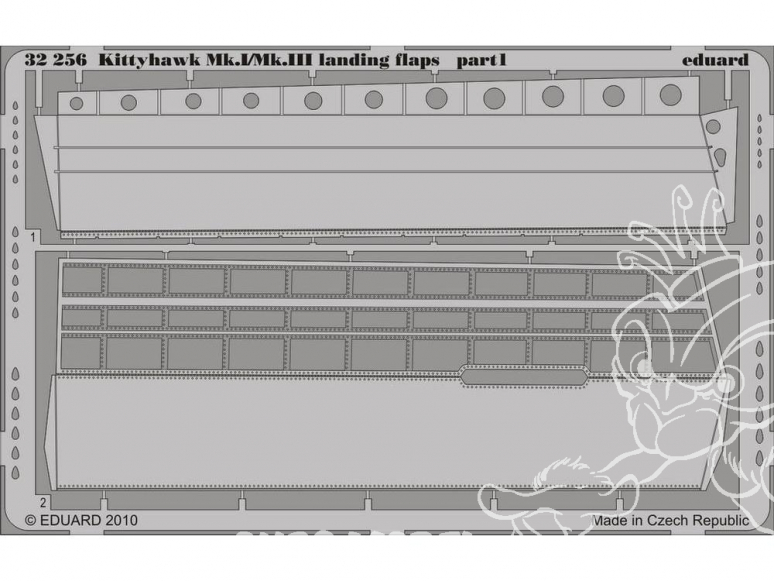 Eduard photodecoupe 32256 Volets d&39atterrissage Kittyhawk Mk.I/Mk.III 1/32