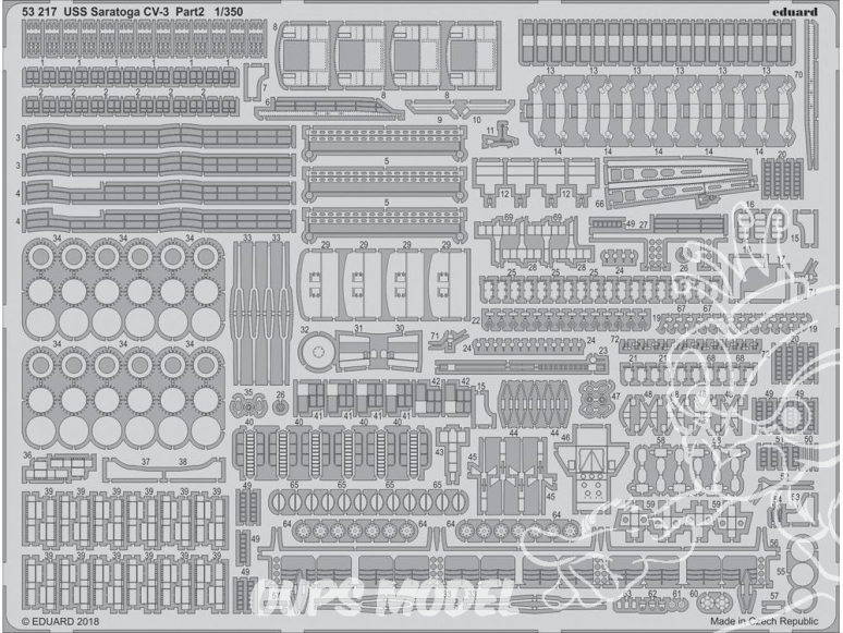 Eduard photodecoupe bateau 53217 USS Saratoga CV-3 Partie 2 Trumpeter 1/350