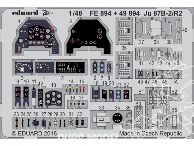 EDUARD photodecoupe avion 49894 Junkers Ju 87B-2 / R2 Airfix 1/48