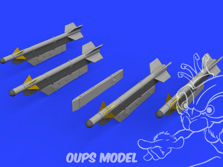 Eduard kit d'amelioration brassin 672186 Missiles R-3S avec pylones pour MiG-21 Eduard 1/72