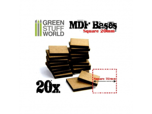 Green Stuff 366422 Socles CARRÉS 25 mm en MDF