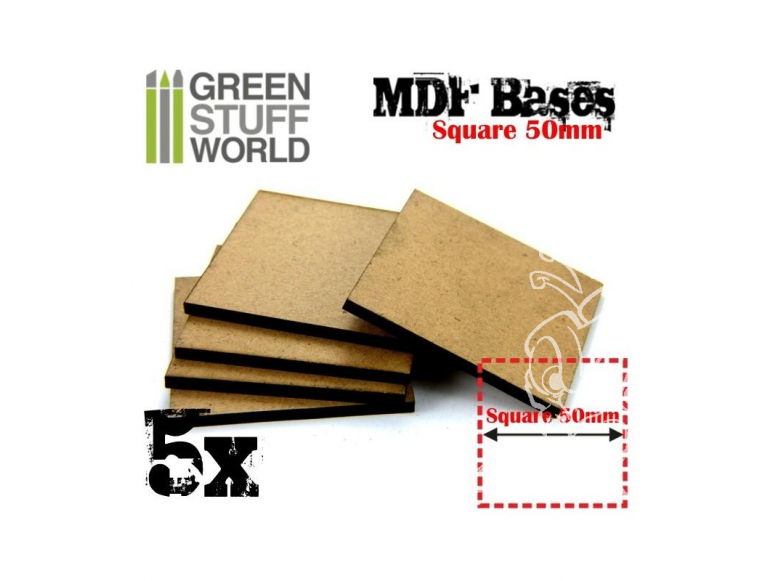 Green Stuff 366446 Socles CARRÉS 50 mm en MDF