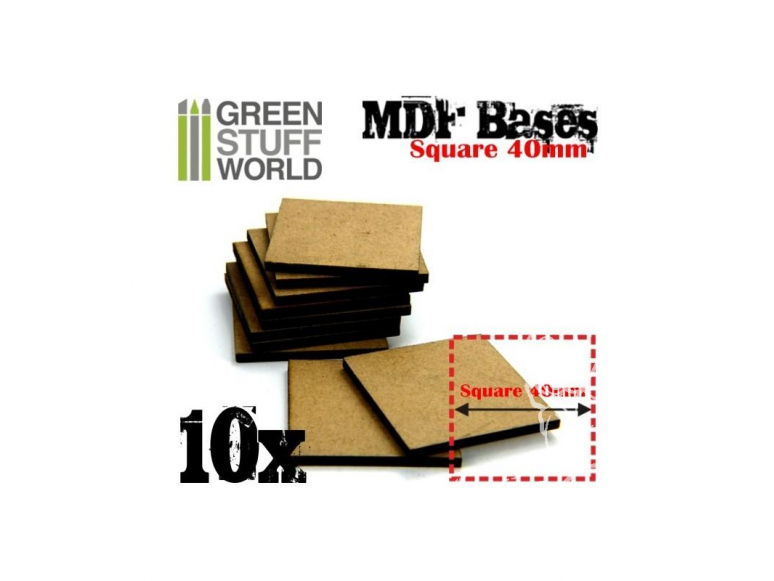 Green Stuff 366439 Socles CARRÉS 40 mm en MDF