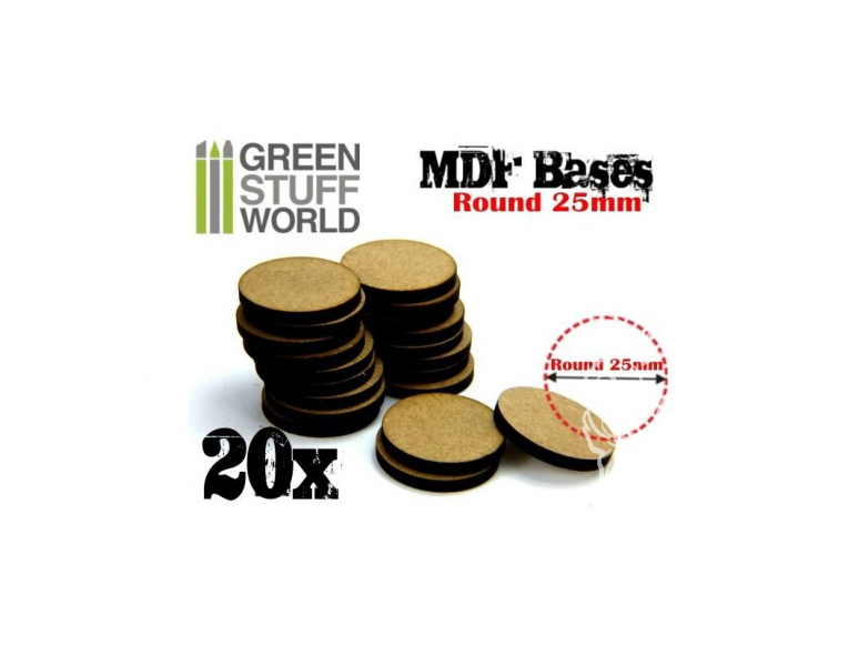Green Stuff 366330 Socles ROND 25 mm en MDF